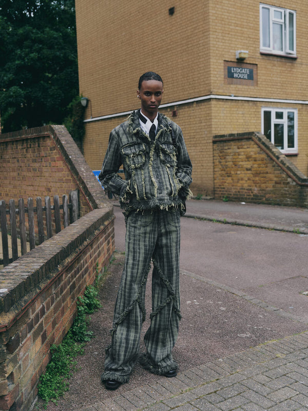 CARGO DENIM TARTAN DENIM