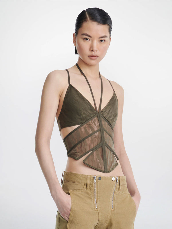 MILITARY GREEN CAMO LACE CORSET