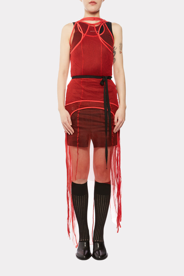 DRESS SILKTULLE RASBERRY