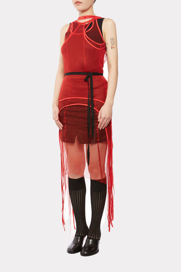 DRESS SILKTULLE RASBERRY