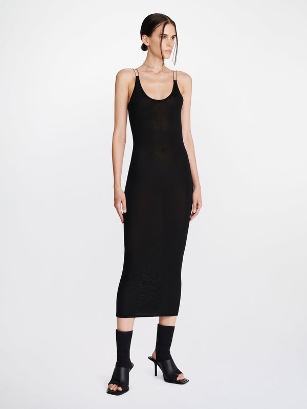 DOUBLE WIRE SLIP DRESS BLACK