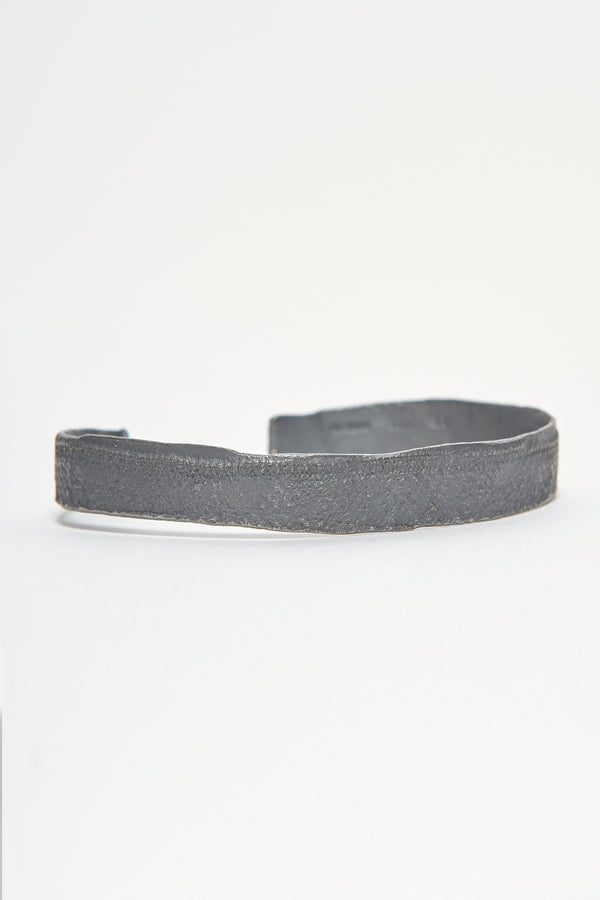 BLACK SILVER BANGLE (WIDE)