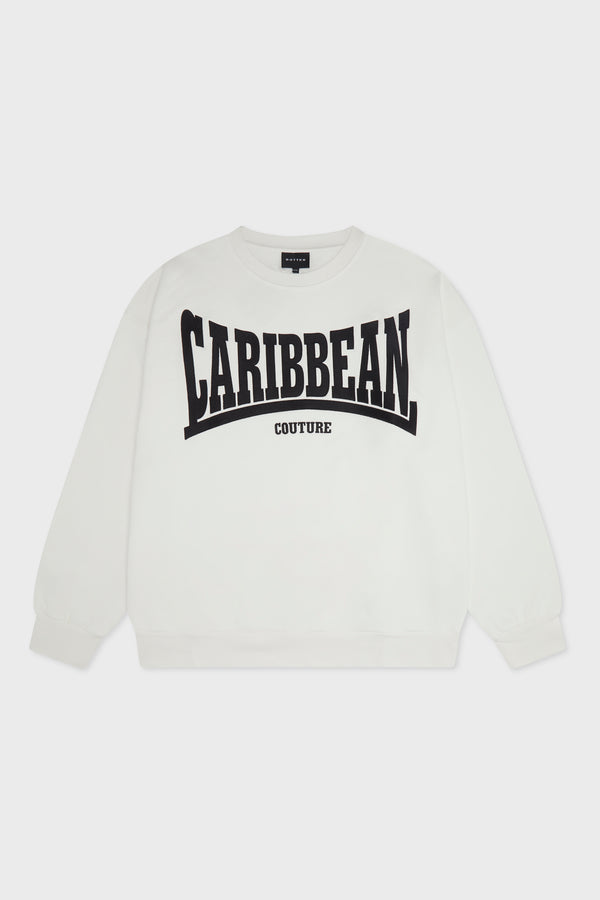 CREWNECK SWEATER CARIBBEAN COUTURE EMBROIDERY