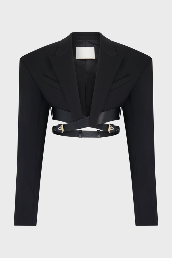 CONSTRICTOR CROP JACKET W/ VACHETTA STRAP