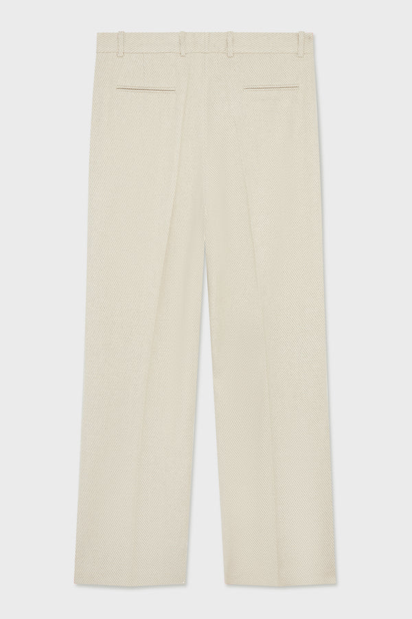 CLASSIC TROUSERS WHITH PLEAT LINEN TWILL SAND