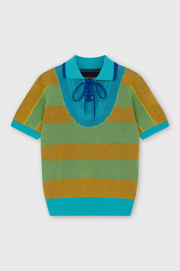KNITTED TECHNICAL POLO STRIPED