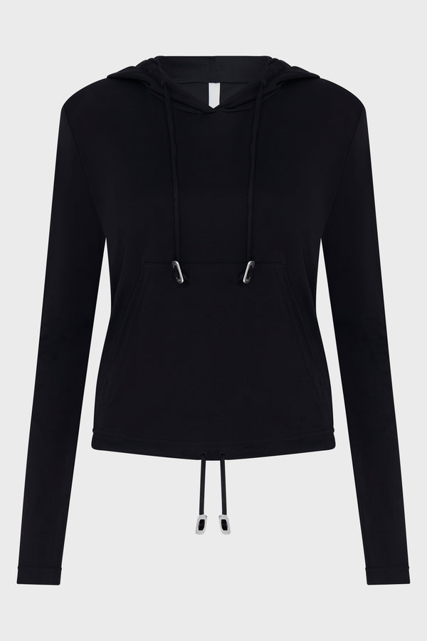 LUSTROUS SHRUNKEN HOODIE BLACK