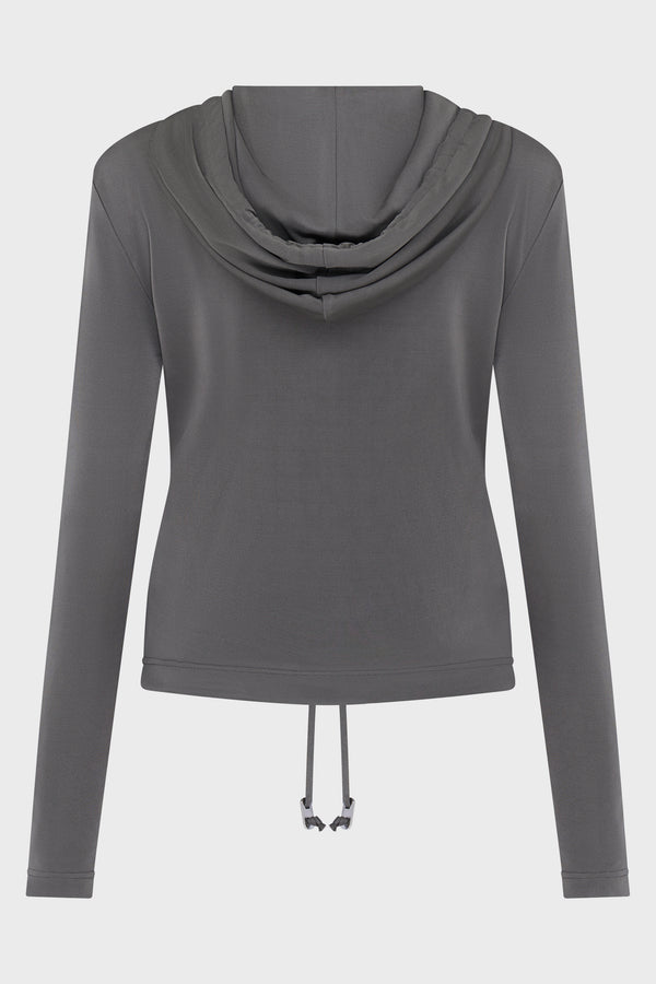 LUSTROUS SHRUNKEN HOODIE MERCURY