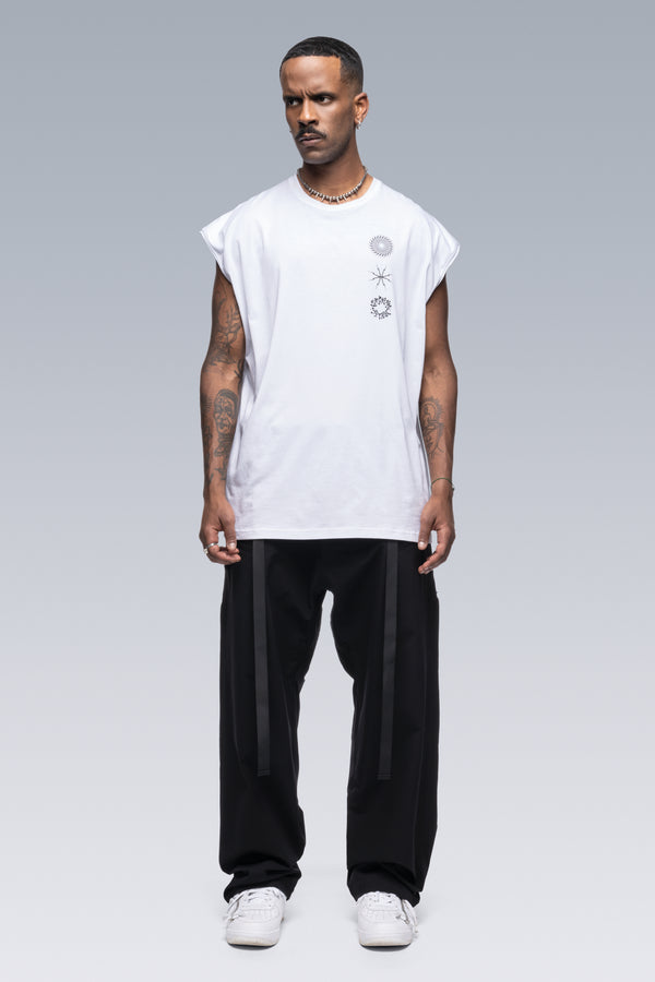 S25-PR-C Pima Cotton Sleeveless T-shirt - White